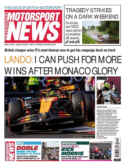 Title details for Motorsport News by Kelsey Publishing Ltd - Available